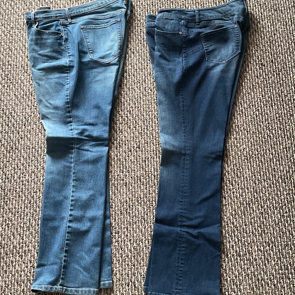 Soho Women’s Flare Jeans in Light and Dark Blue Washes